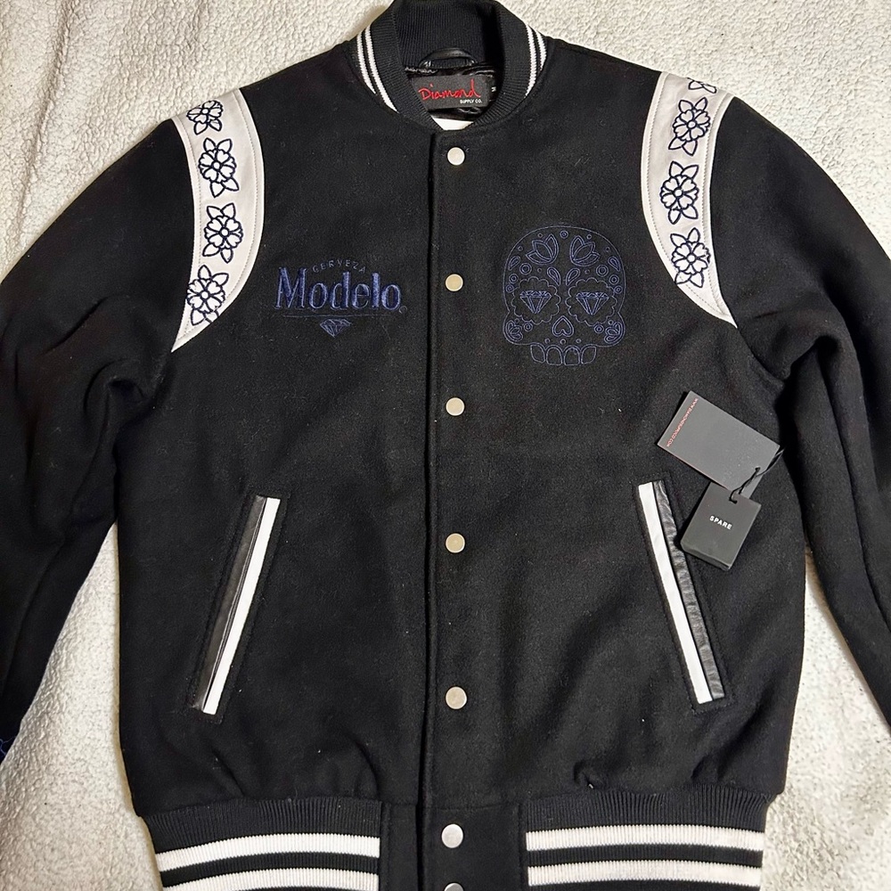 Diamond Supply Co. Black and White Varsity Jacket